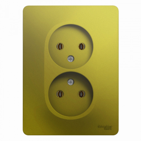 Systeme Electric Glossa Фисташковый Розетка 2-ая б/з (в сборе)