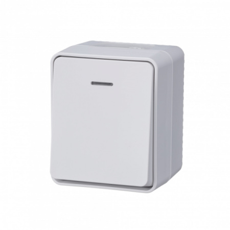 Systeme Electric AtlasDesign Profi54 Наруж Белый Выключатель 1-клавишный с подсветкой 10 АХ IP54