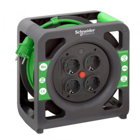 Schneider Electric Удлинитель катушечный Thorsman 4 роз 15м 3х1.0 IP20