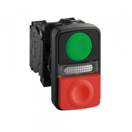 Schneider Electric XB5 Кнопка 22мм двойная с маркировкой + LED XB5AW73731G5