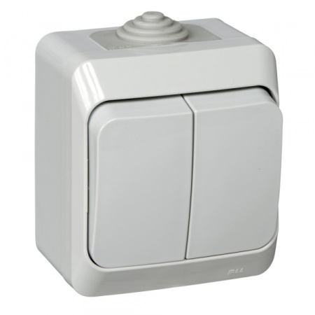 Systeme Electric Этюд наруж Серый Выключатель 2-клавишный IP44