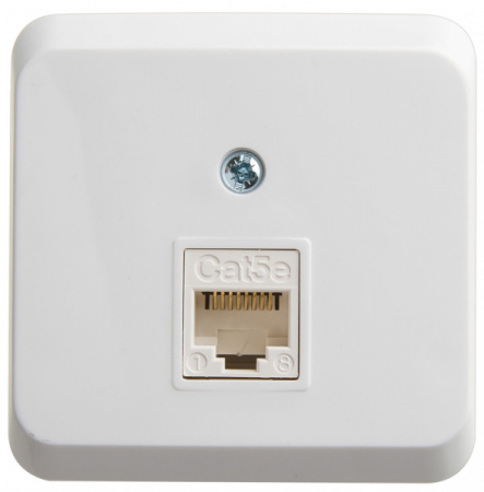 Systeme Electric Этюд наруж Бел Розетка О/У компьютерная RJ45 кат.5E