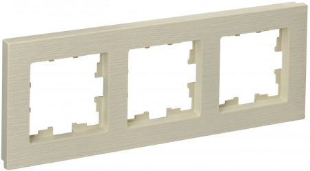 IEK BRITE DECOR Бежевый рифленый Рамка 3-м РУ-3-Бр