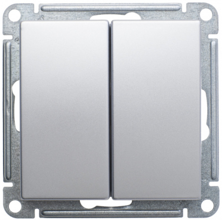 Systeme Electric Wessen 59 Матовый хром Переключатель 2-клавишный 10АХ