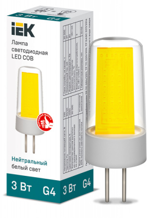 IEK Лампа LED COB капсула 3Вт 230В 4000К керамика G4