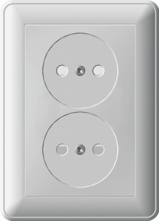Systeme Electric Wessen 59 Бел Розетка 2-ая б/з (в сборе, с рамкой)