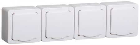 IEK GERMES PLUS РСб24-3-ГПБб роз 4м с з/к о/у IP54 (белый)