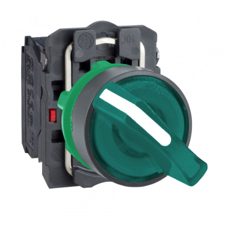 Schneider Electric XB5 Переключатель с фиксацией зеленый с подсветкой IP 65 230В 1НО+1НЗ