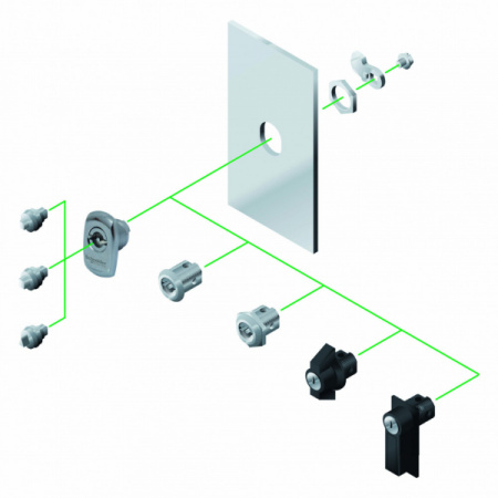 Schneider Electric Круглый замок с двумя бор. 3 мм, хром