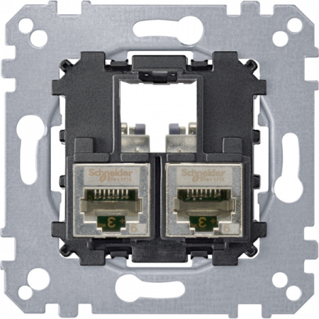 Schneider Electric Merten Actassi Механизм розетки телекоммуникационной 2xRJ45 Cat5e STP