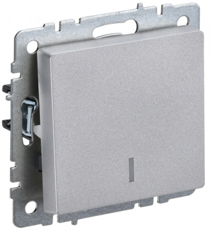 IEK BRITE BASE Алюминий Выключ. 1-кл с индик 10А ВС10-1-1-БрА