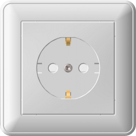 Systeme Electric Wessen 59 Бел Розетка с/з с защитными шторками (в сборе, с рамкой)
