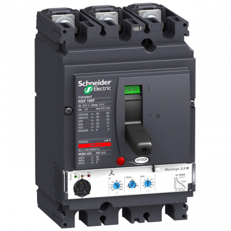 Schneider Electric Compact NSX 100F Автоматический выключатель Micrologic 2.2 100A 3P 3T