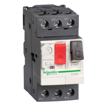 Schneider Electric GV2 Автоматический выключатель с комбинированным расцепителем (0.1-0.16А)