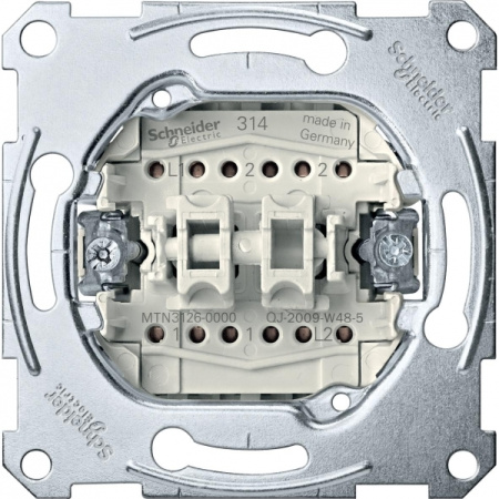 Schneider Electric Merten Механизм QuickFlex Переключателя 2-клавишного безвинт. зажим