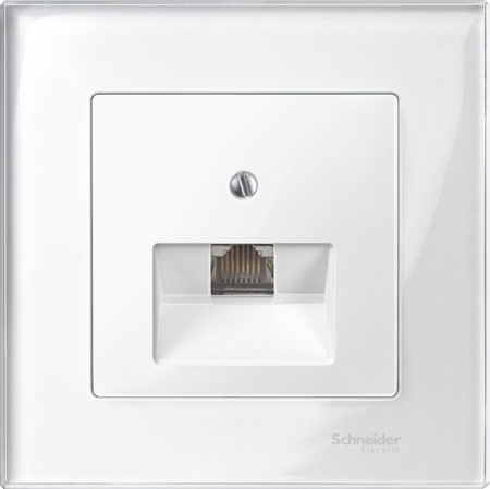 Schneider Electric Merten SM Бел глянец Накладка розетки ТЛФ/комп 1-ой наклонной