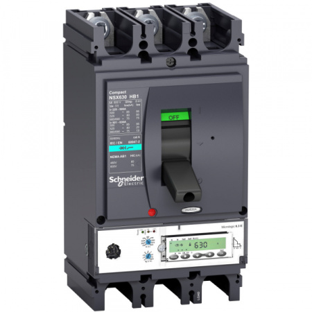 Schneider Electric Compact NSX Силовой Автоматический выключатель 3P Iu=630А диапазон уставки тока расцепления: 6900А 85кА IP40