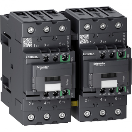 Schneider Electric TeSys D 3Р Контактор реверсивный Everlink AC3 440В 40A, катушка управления 24В DC