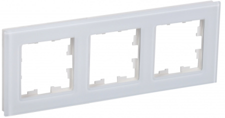 IEK BRITE DECOR Белый глянец стекло Рамка 3-м РУ-3-2-БрБ