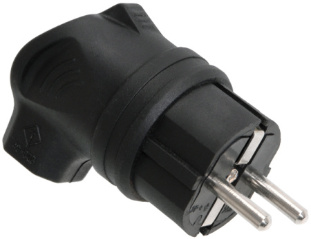 IEK OMEGA Вилка угловая каучук 16А 2Р+E IР44