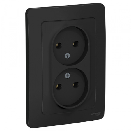 Systeme Electric Blanca внутр Антрацит Розетка 2-ая б/з без шторок, 16А, 250В