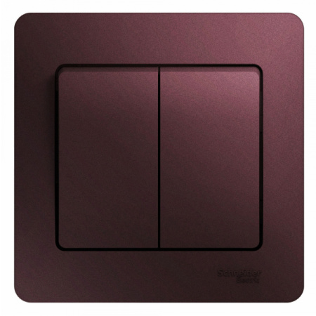Systeme Electric Glossa Баклажановый Выключатель 2-клавишный сх.5, 10AX (в сборе)