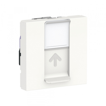 Schneider Electric Unica Modular Бел Розетка компьютерная, RJ45, одиночная кат. 6 UTP, 2 модуля