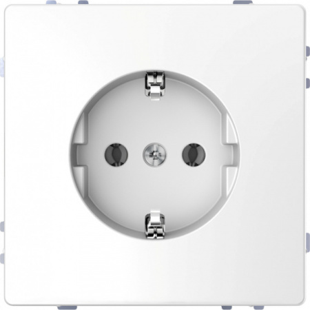 Schneider Electric Merten D-Life Белый Лотос Розетка 16А, с/з и шторками, винт. зажим.