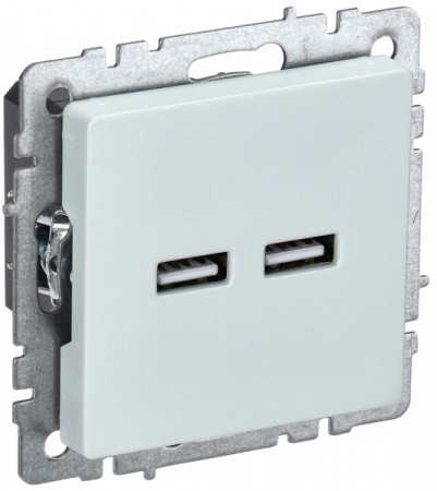 IEK BRITE BASE Жемчуг Розетка USB A+A 3,1А РЮ10-1-БрЖ