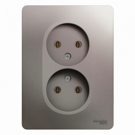 Systeme Electric Glossa Платина Розетка 2-ая б/з (в сборе)