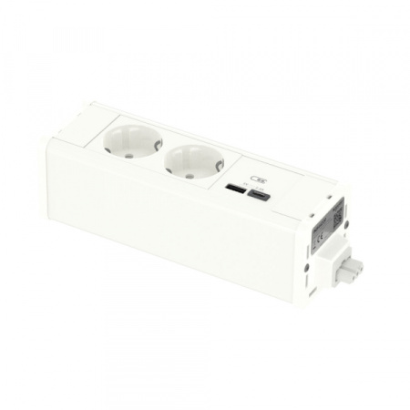 Schneider Electric Unica System+ Блок 2хРозетка (2К+З) и 2хUSB A/C БЕЛЫЙ