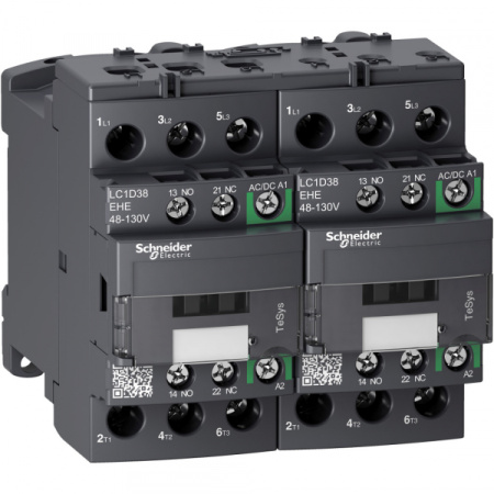 Schneider Electric TeSys D Контактор реверсивный D 3P AC3 440В 38A, катушка управления 48-130В AC/DC, зажим под винт