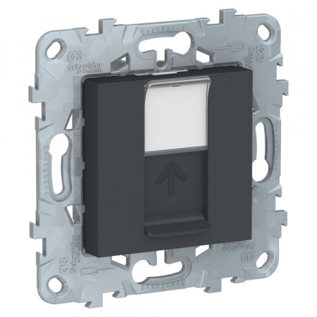 Schneider Electric Unica New Антрацит Панель лицевая RJ45 Keystone/Systimax