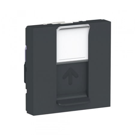 Schneider Electric Unica Modular Антрацит Розетка компьютерная, RJ45, одиночная кат. 6 UTP, 2 модуля