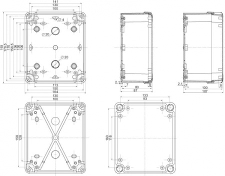 Schneider Electric Пластиковая коробка 192x164x87 ABS