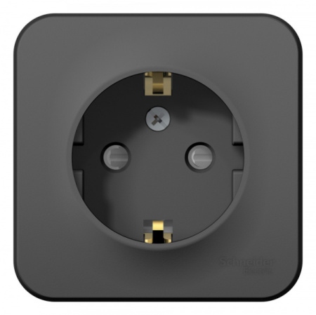Systeme Electric Blanca наруж Антрацит Розетка с/з со шторками, 16А, 250В