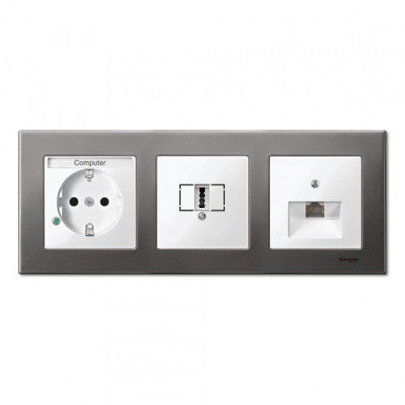 Schneider Electric Merten SM M-Elegance Серый родий Рамка 3-ая