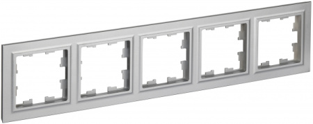 IEK BRITE BASE Алюминий Рамка 5-м РУ-5-БрА