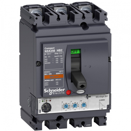Schneider Electric Compact NS630 3P Выключатель Micrologic 2.2 100A NSX100HB2 (100кА при 690B)