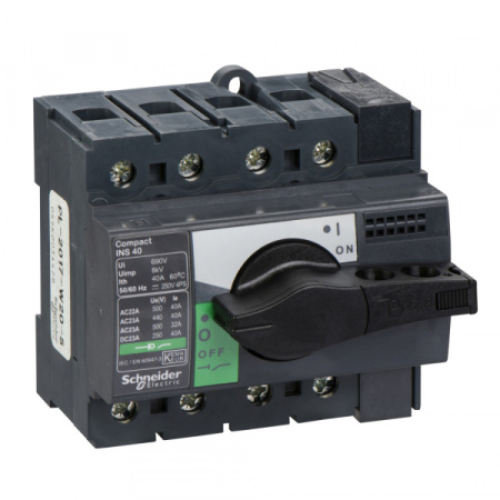 Schneider Electric Interpact INS/INV Выключатель-разъединитель 4P 40А рукоятка спереди
