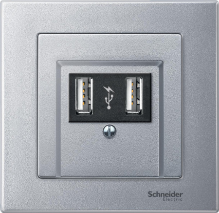 Schneider Electric Merten SM Алюминий Накладка аудиорозетки 2-ой (мех М46701х)