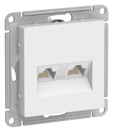 Systeme Electric AtlasDesign Лотос Розетка двойная компьютерная RJ45+RJ45, кат.5Е, механизм