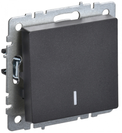 IEK BRITE BASE Черный Выключ. 1-кл с индик 10А ВС10-1-1-БрЧ