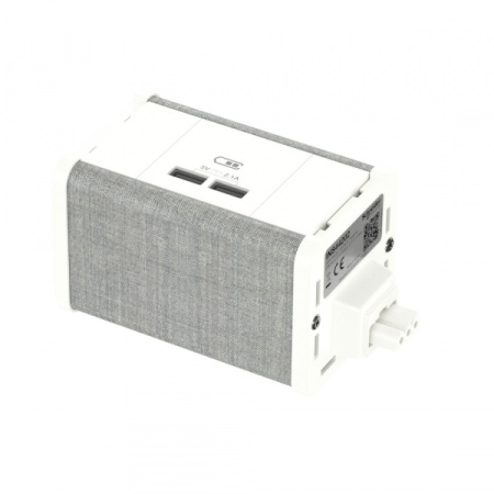 Schneider Electric Unica System+ Блок 2xUSB типа A/А БЕЛЫЙ/СЕРАЯ ТКАНЬ