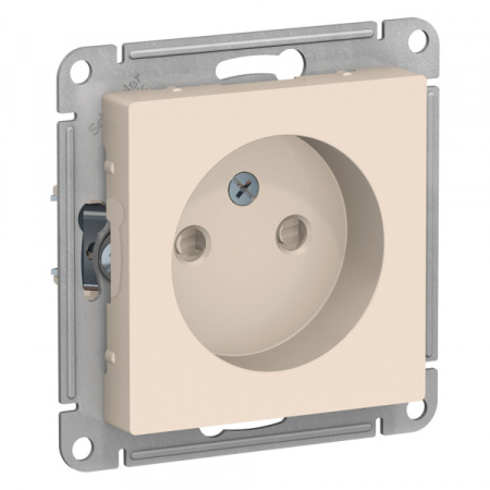 Systeme Electric AtlasDesign Беж Розетка б/з со шторками, 16А, механизм