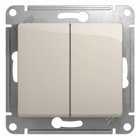 Systeme Electric Glossa Молочный Выключатель 2-клавишный, сх.5, 10AX