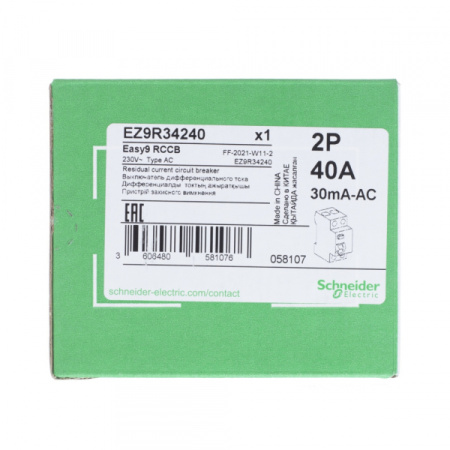 Schneider Electric EASY 9 УЗО 2P 40А 30мА AC