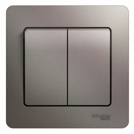 Systeme Electric Glossa Платина Выключатель 2-клавишный сх.5, 10AX (в сборе)