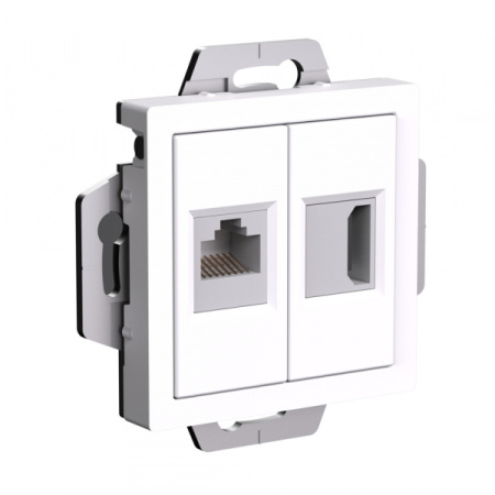 Systeme Electric AtlasDesign Белый Розетка двойная HDMI+RJ45, кат.5Е, механизм