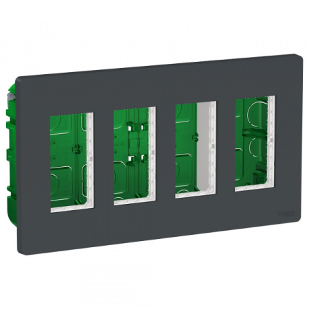 Schneider Electric Unica System+ Антрацит Блок скрытой установки 4х2
